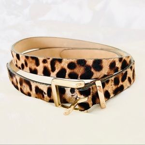 J.Crew Calf Hair Belt Leopard